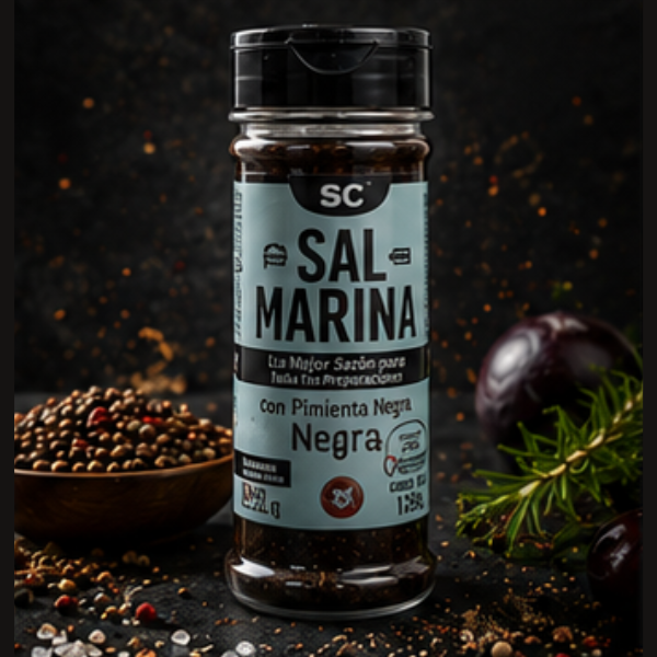 Sal Marina pimienta para Asado